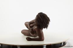 Nude Woman Black Laying poses - ALL Average medium black Standard Photoshoot Pinup